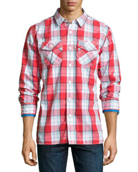 Superdry Washbasket Woven Check Shirt Red