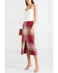 Gabriela Hearst Checked Wool Blend Midi Skirt