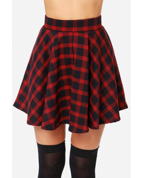 Glamorous Plaid School Red Plaid Mini Skirt