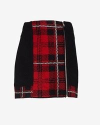 M Missoni Plaid Mini Skirt Redblack