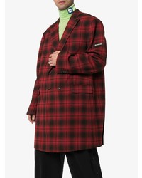 Balenciaga Oversized Checked Wool Double Breasted Coat
