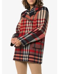 Khaite Tartan Cashmere And Wool Double Breasted Coat