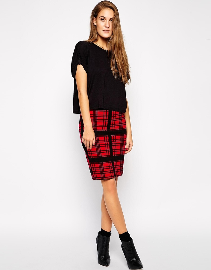 Vero Moda Skirt In Red Check, $33 | Asos Lookastic