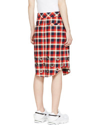 Filles a papa Red Navy Checkered Skirt