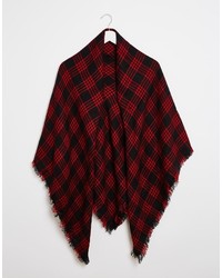 7x Blanket Scarf In Red Plaid