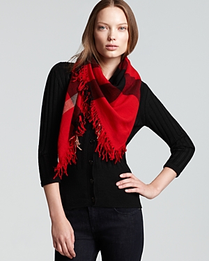 burberry color check square scarf