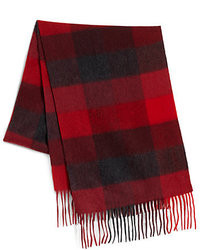 Saks Fifth Avenue Collection Box Plaid Cashmere Scarf