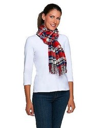 Joan Rivers Classics Collection Joan Rivers Plaid Scarf With Fringe