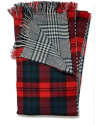 Look By M Red Plaid Scarf