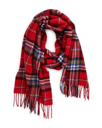 ZZDNU POLO Polo Oversized Plaid Wool Scarf In Red Plaid At Nordstrom