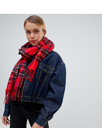 My Accessories Red Tartan Woven Scarf