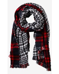 Reversible Double Plaid Blanket Scarf