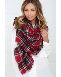 Scots Honor Red Plaid Scarf