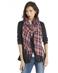 Sole Society Plaid Scarf With Fringe