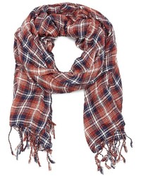 Sole Society Plaid Scarf With Fringe