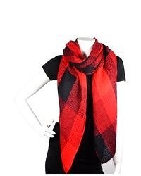 TheDapperTie Red Winter Plaid Scarves Scarf D1