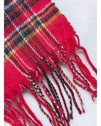Topman Red Check Woven Scarf