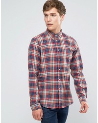 Paul Smith Ps By Shirt In Check Tailored Slim Fit Red Blue