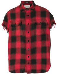 R 13 R13 Distressed Checked Shirt