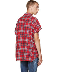 R 13 R13 Ssense Red Check Cut Off Shirt 365 SSENSE Lookastic