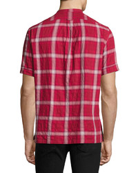 Ovadia & Sons Crosby Plaid Short Sleeve Shirt Red