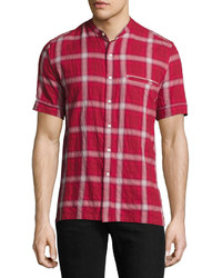 Ovadia & Sons Crosby Plaid Short Sleeve Shirt Red
