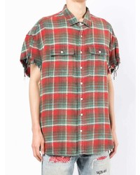 R13 Distressed Checked Short Sleeved Shirt