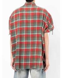 R13 Distressed Checked Short Sleeved Shirt