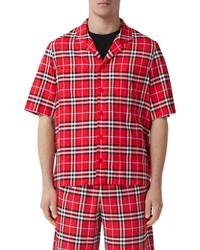 Burberry Rugeley Check Camp Shirt In Chili Red Ip Chk At Nordstrom