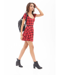 Forever 21 Plaid Fit Flare Dress