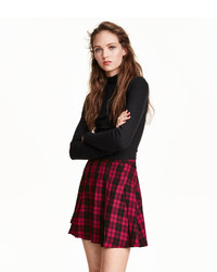 H&M Pleated Skirt Redchecked Ladies