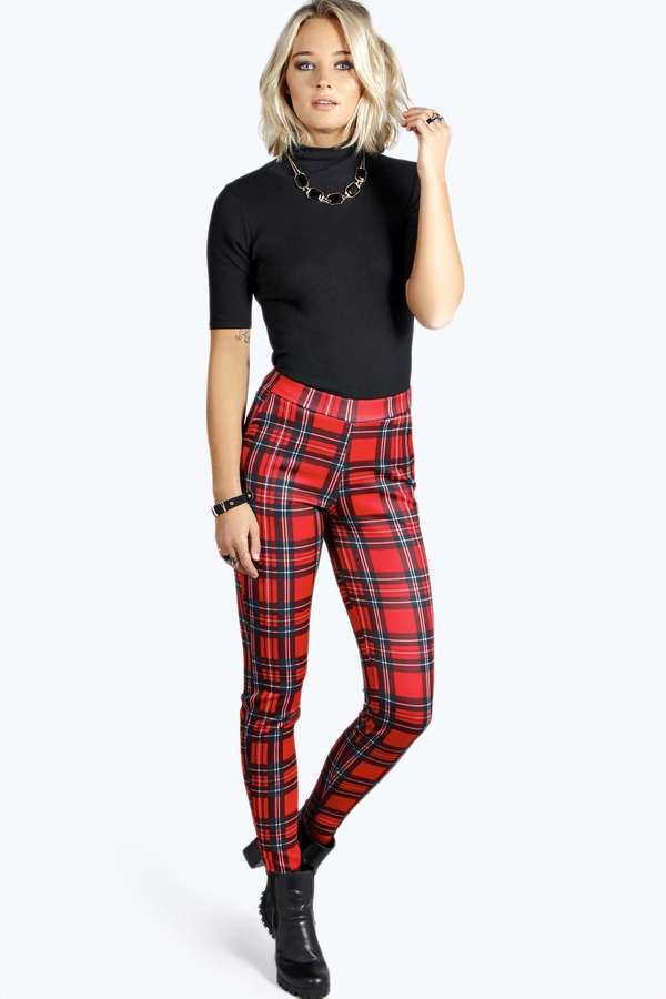 red checked trousers