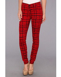 7 For All Mankind The Skinny In Ruby Red Plaid