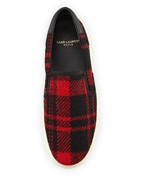 Saint Laurent Plaid Tweed Skate Shoe