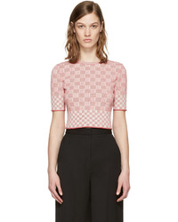 Alexander McQueen Red Jacquard Check Pullover