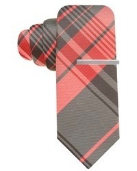 Alfani Red Tie Josie Plaid With Tie Bar