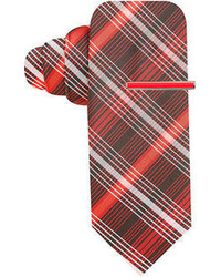 Alfani Red Ralph Plaid Skinny Tie