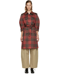Red Plaid Trenchcoat