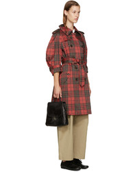 Comme des Garcons Comme Des Garons Comme Des Garons Red Plaid Trench Coat