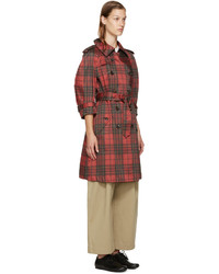 Comme des Garcons Comme Des Garons Comme Des Garons Red Plaid Trench Coat