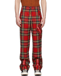 Red Plaid Wool Chinos