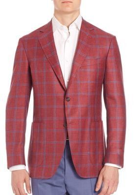 Canali Windowpane Checked Wool Blend Jacket, $1,695 | Saks Fifth