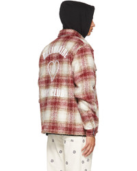Billionaire Boys Club Red Beige Brushed Check Shirt