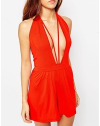 Asos Barely There Romper With Sexy Strap Detail