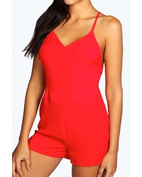 Boohoo Kyleigh Strappy Back Woven Playsuit