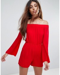 Oh My Love Fluted Sleeve Romper
