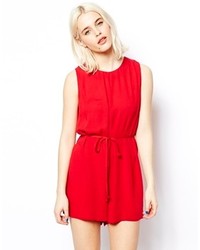 Asos Shift Playsuit In Cheese Cloth