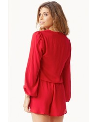 Blue Life Sweetheart Romper In V Day Red