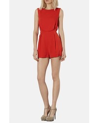 Topshop Lace Back Romper Red 12