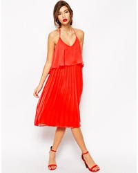 Asos Collection Cami Swing Dress With Pleated Skirt